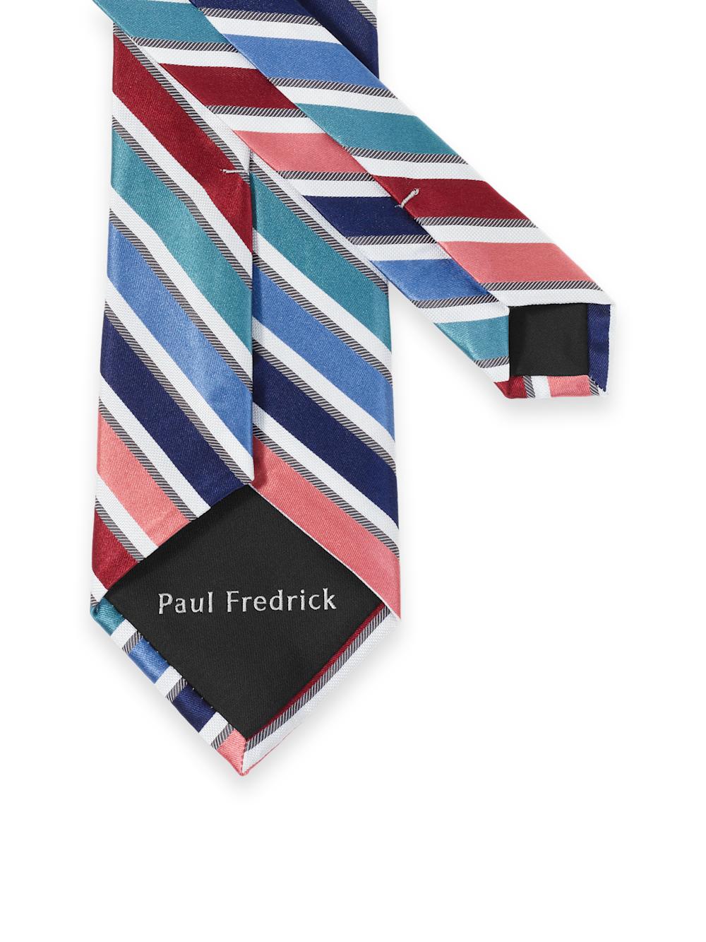 Stripe Woven Silk Tie - Multi Product Image