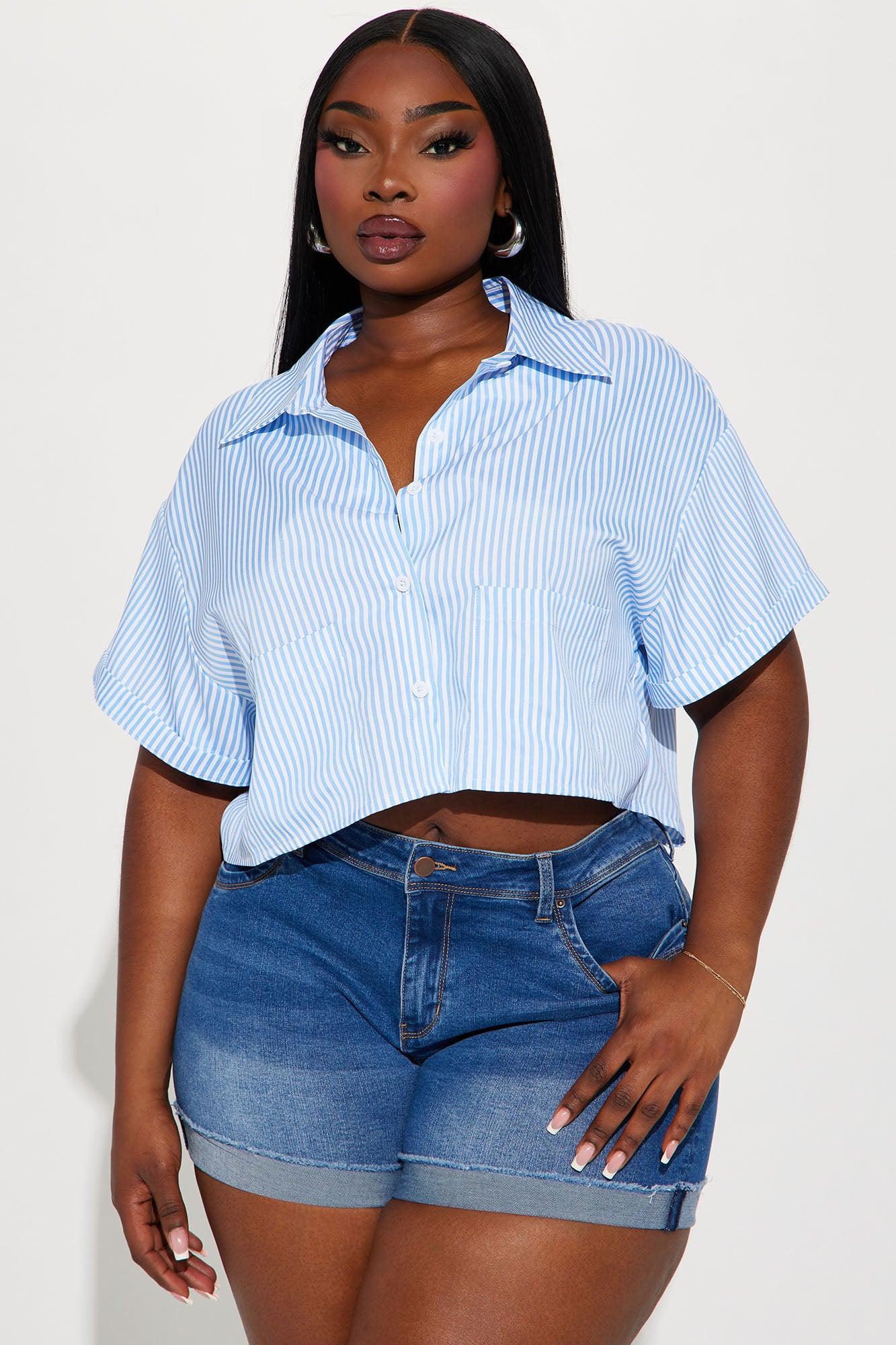 By The Bay Striped Shirt - White/Blue Product Image