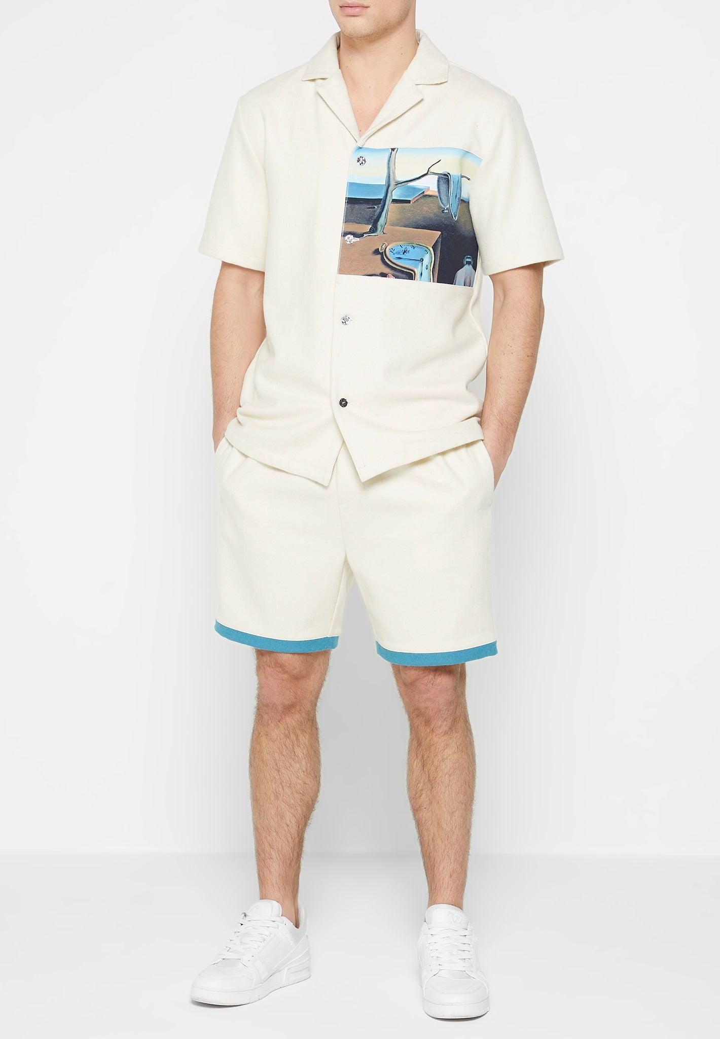 Limited Edition Art Wool Blend Shorts - Cream Male Product Image