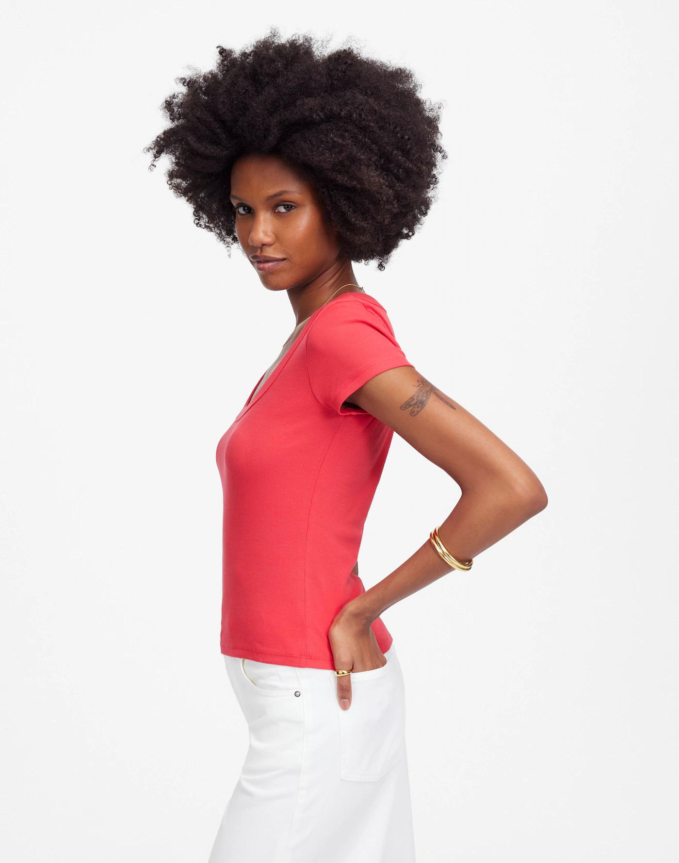 (Re)generative Cotton Ribbed Scoopneck Tee Product Image