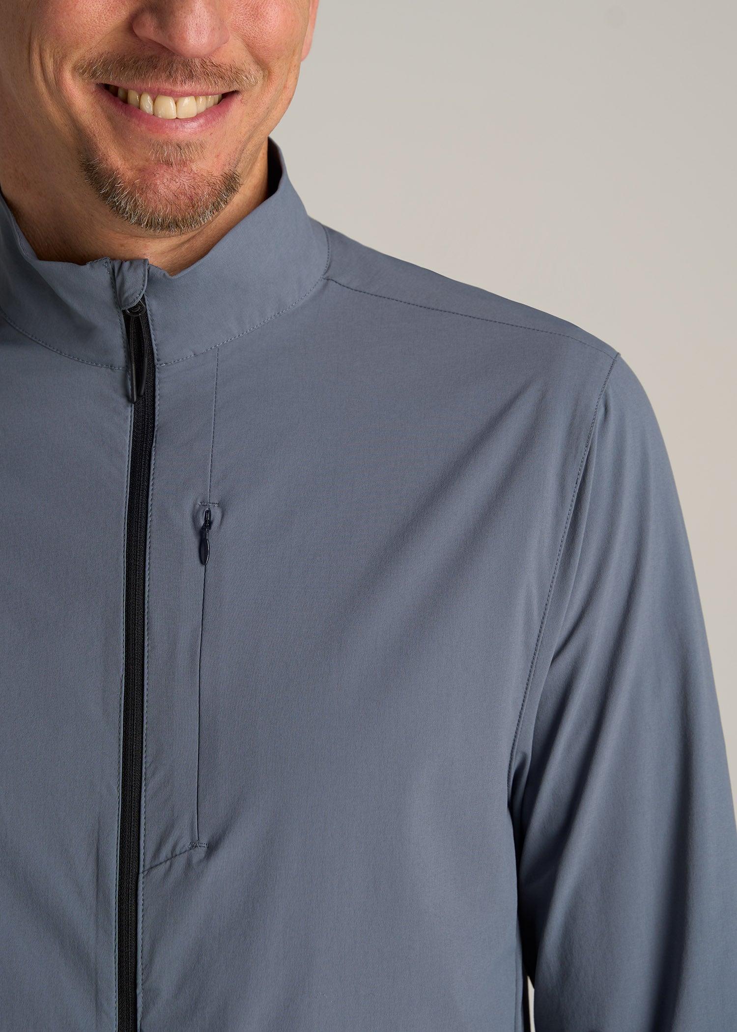 Softshell Jacket for Outdoor Training for Tall Men in Smoky Blue Male Product Image