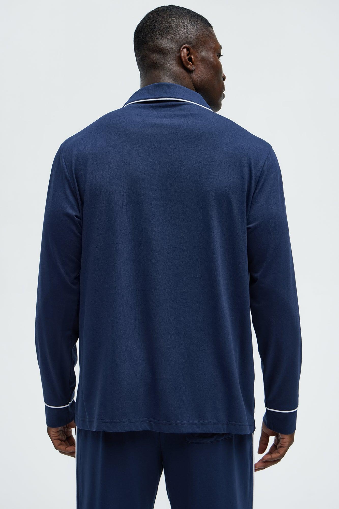 Modern Relaxed Pajama Long Sleeve - Navy Product Image