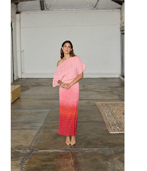 Never Fully Dressed Tilly Off-The-Shoulder Short Sleeve Ombre Maxi Dress Product Image
