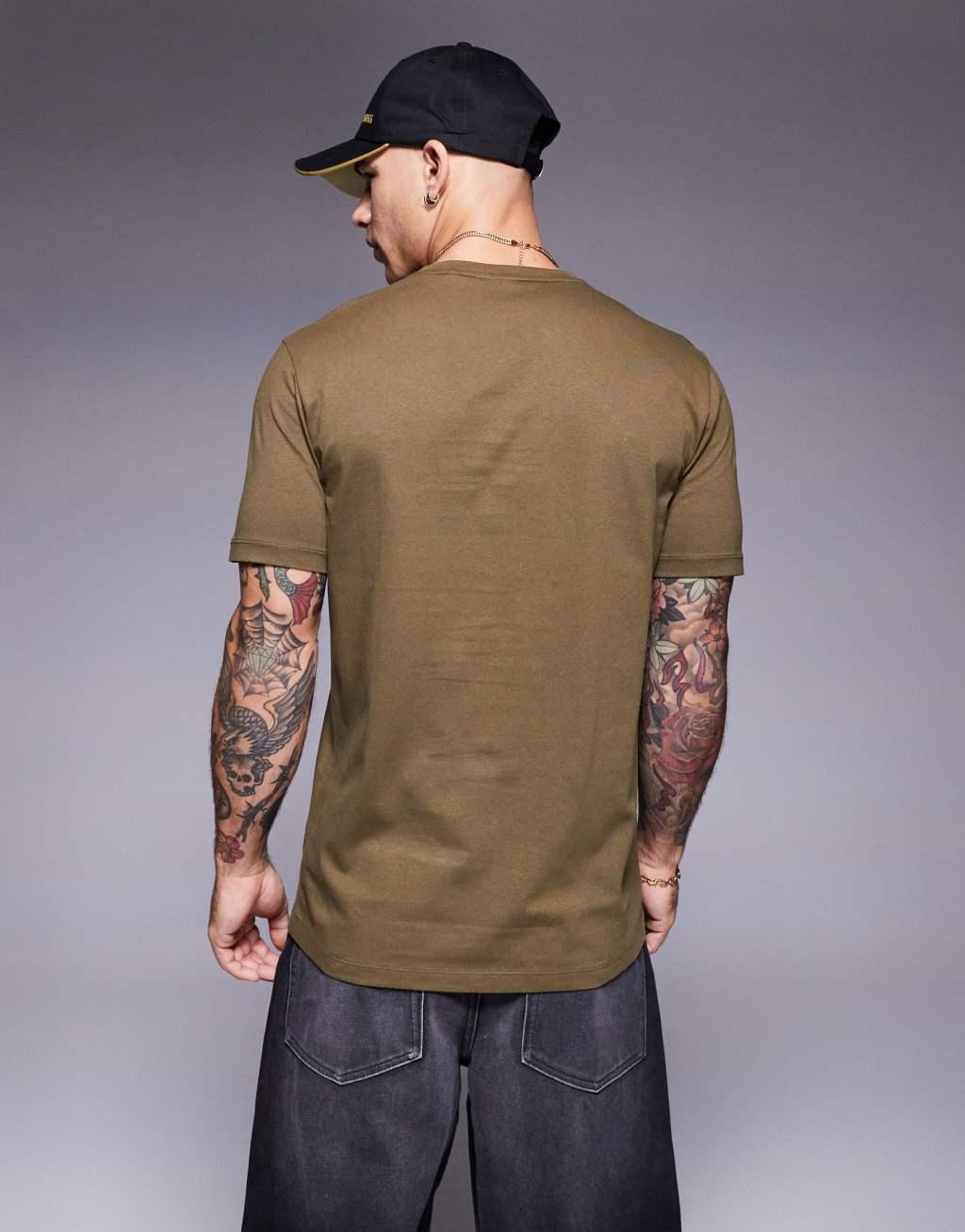 BOSS Orange Tales tonal logo t-shirt relaxed fit in tan Product Image