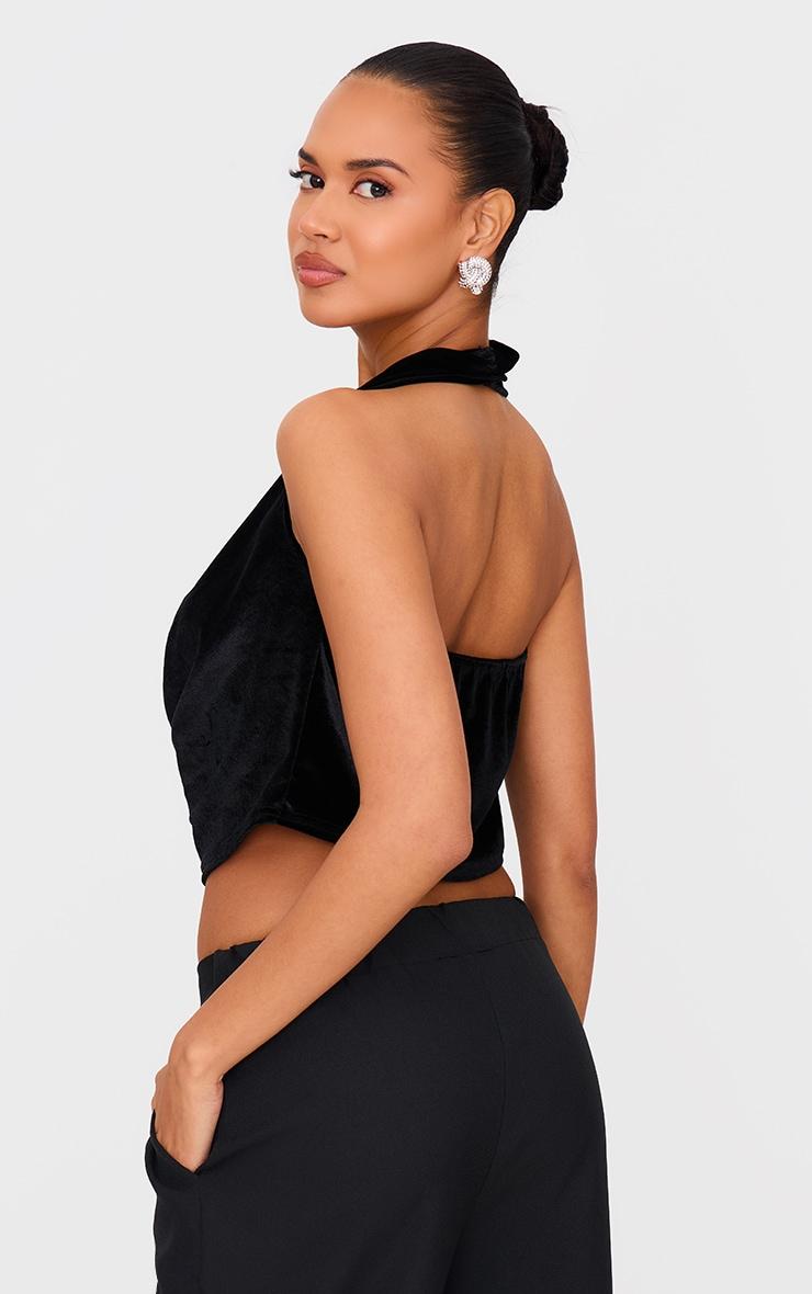 Black Velvet Halter Neck Top Product Image