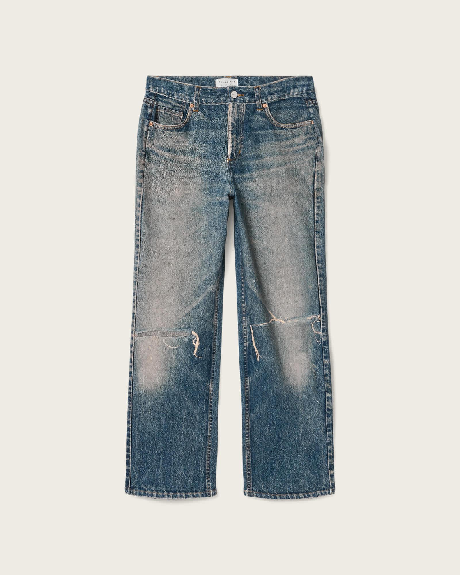 Ida Terry Straight Leg Illusion of Denim Pants ILLUSION TINT BLUE | ALLSAINTS US Product Image