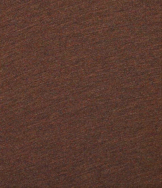 Democracy Knit Scallop V-Neck Elbow Ruched Sleeve Crochet Detail Top Product Image