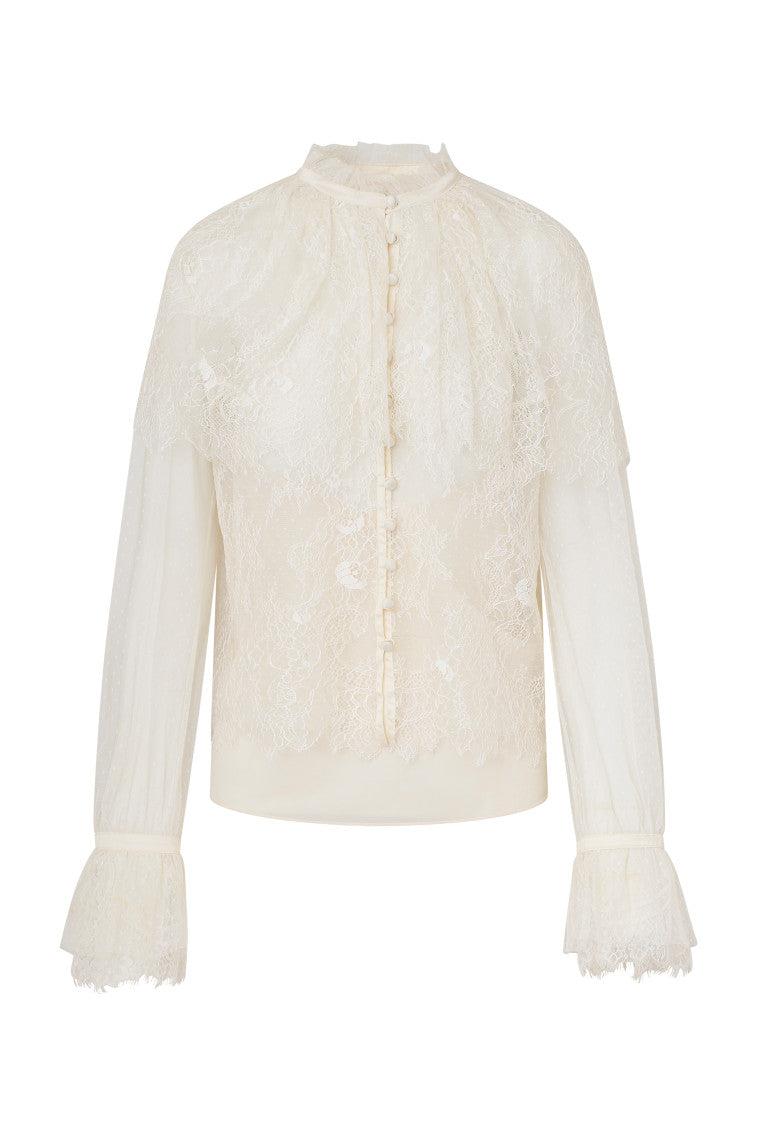 Duquette Sheer Lace Top - IVORY Product Image