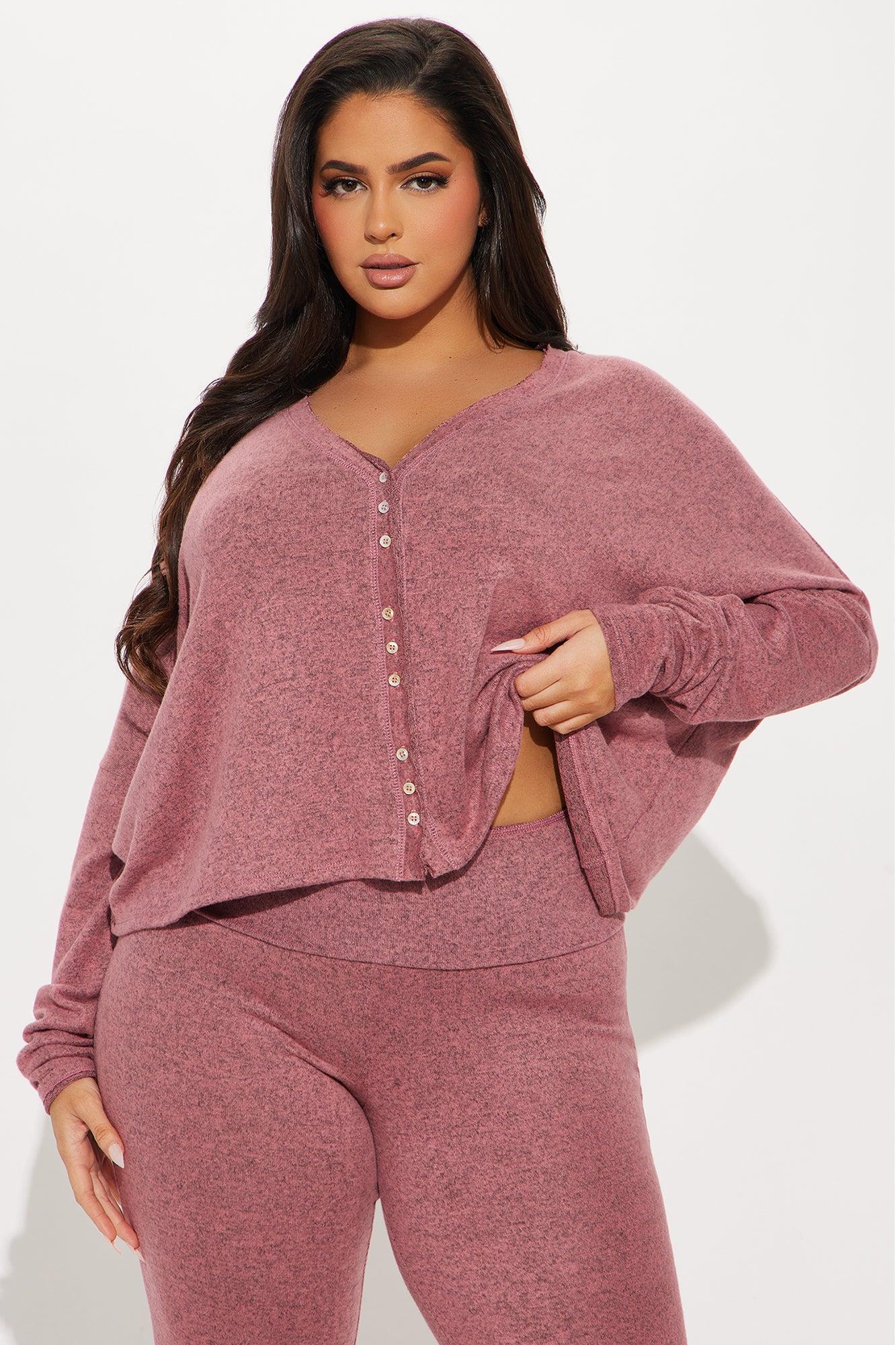 Feel So Cozy Pant Set - Rose Female Product Image