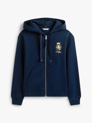 Gold Crest Logo Zip Hoodie Product Image