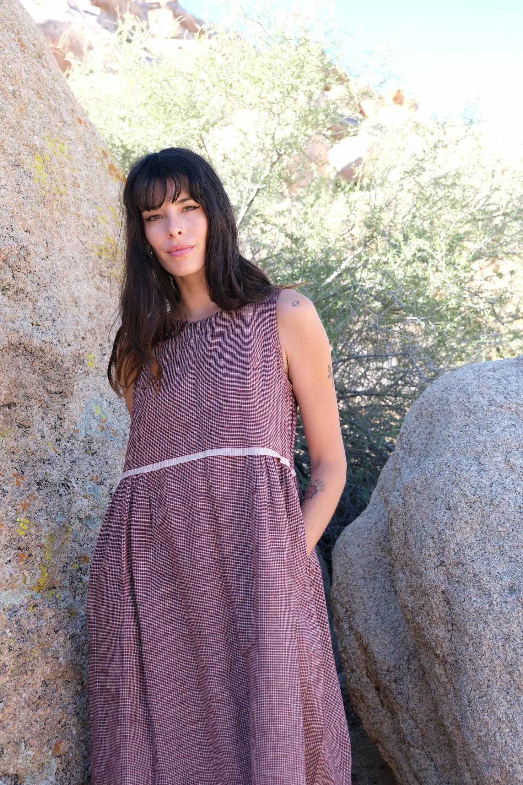 Checkered Midi Dress Product Image