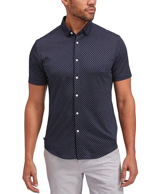Mizzen+Main Halyard No-Tuck Dot Print Performance Stretch Short-Sleeve Woven Shirt Product Image