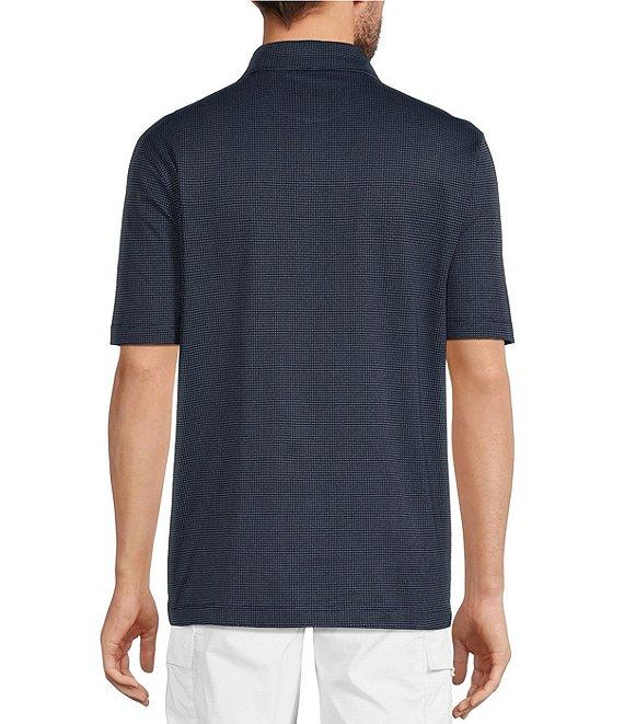 Roundtree & Yorke Big & Tall TravelSmart Short Sleeve Non-Solid Solid Jacquard Polo Shirt Product Image