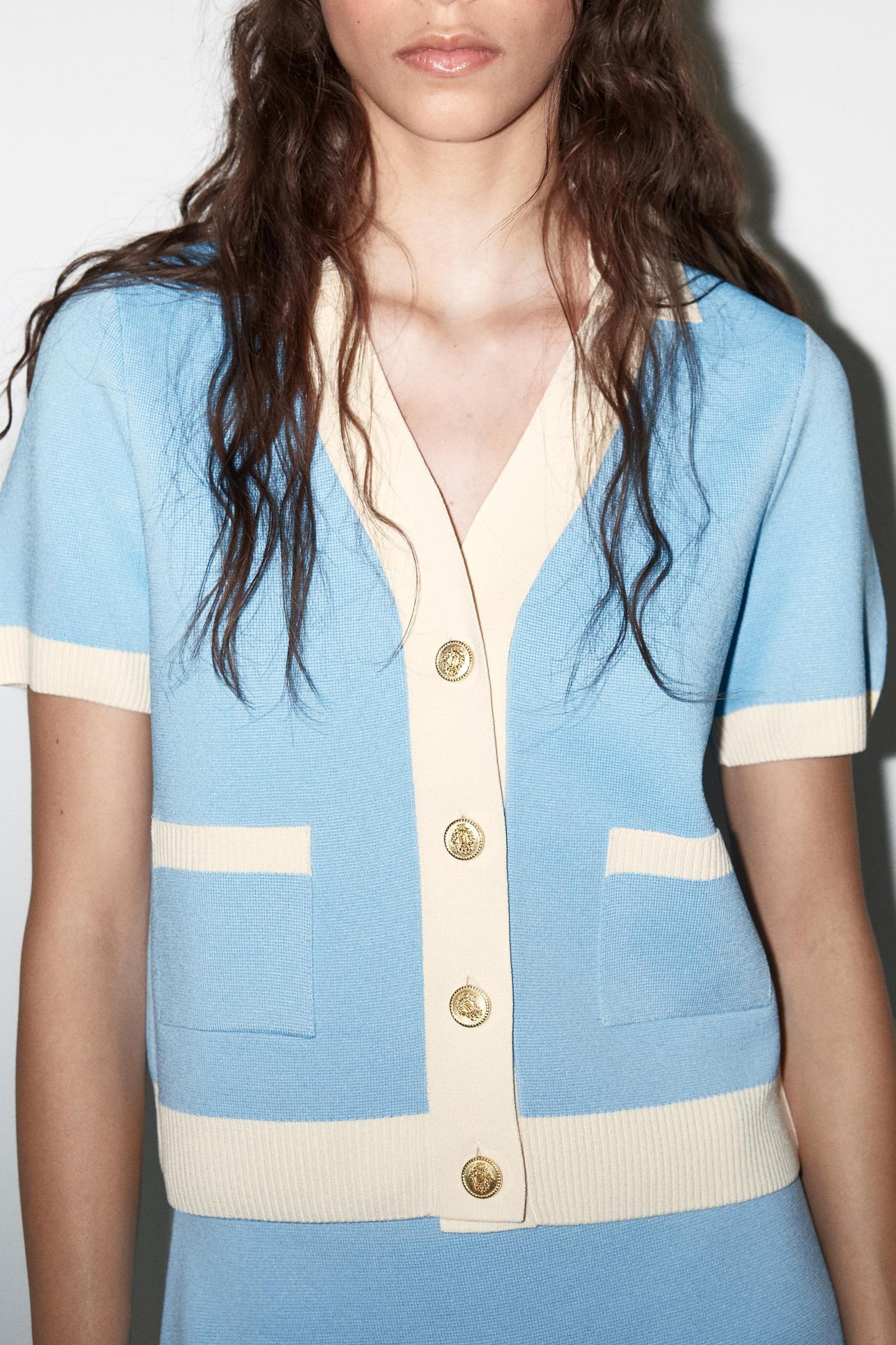 SHORT SLEEVE KNIT CARDIGAN Product Image