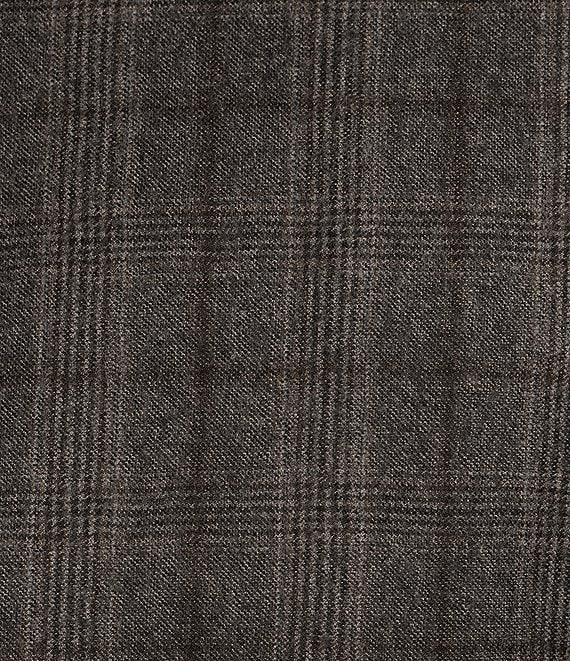 Hickey Freeman Modern Fit Flat Front Flannel Plaid Pattern 2-Piece Suit Product Image