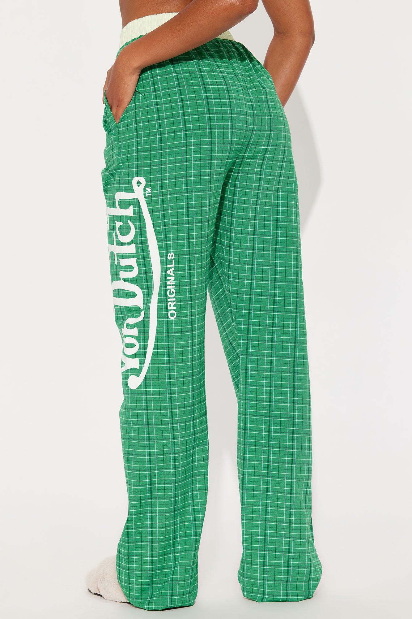 Von Dutch Logo Boxer PJ Pant - Green Female Product Image