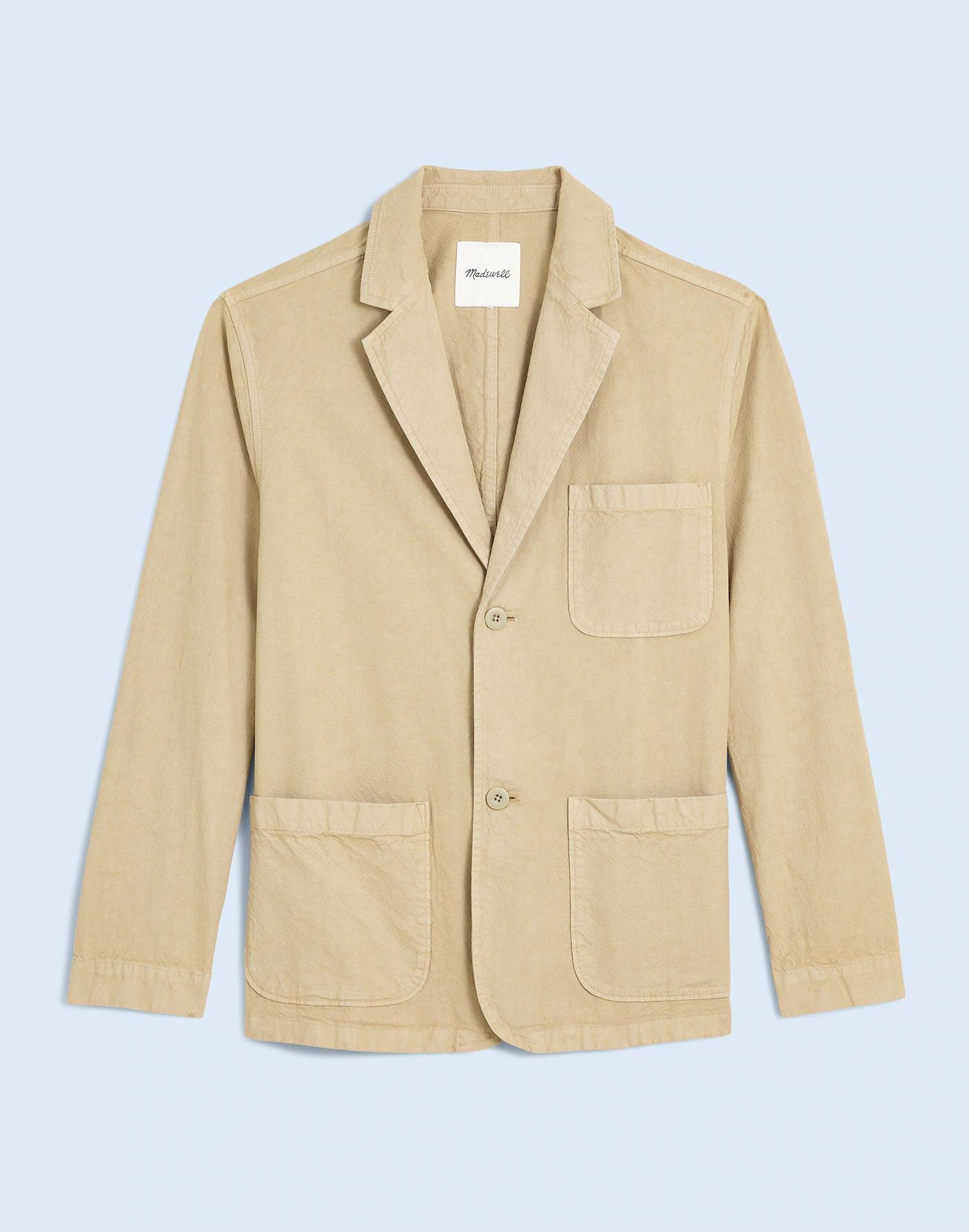 Cotton-Hemp Blend Unstructured Blazer Product Image