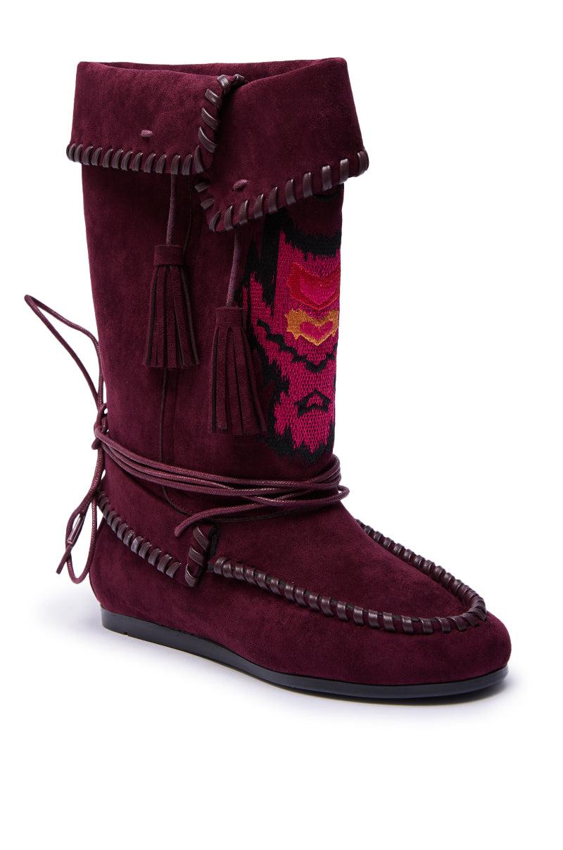 AZALEA WANG WERET PLUM FLAT BOOTIE Product Image