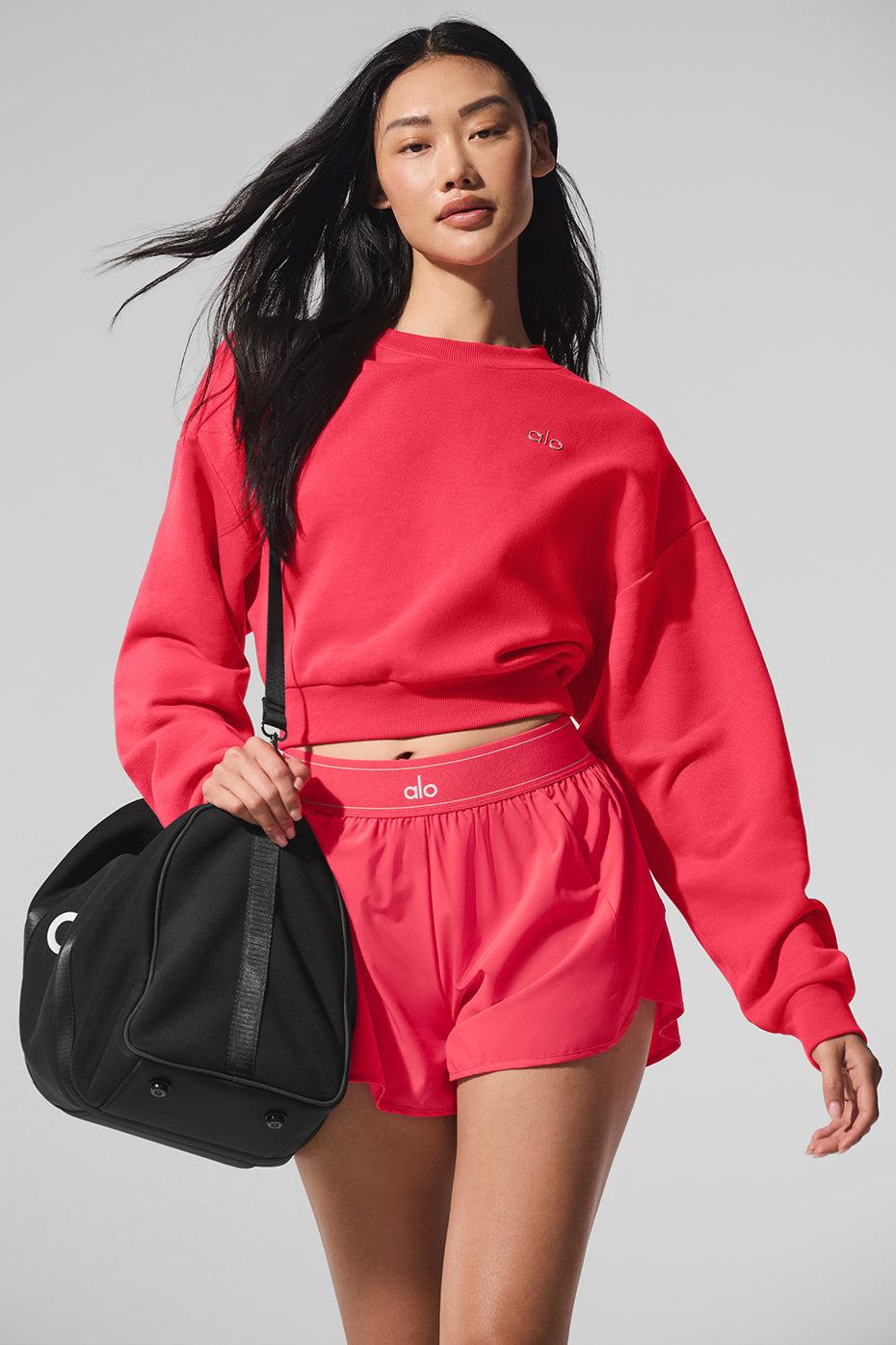 Cropped Accolade Crewneck - Candy Red Product Image