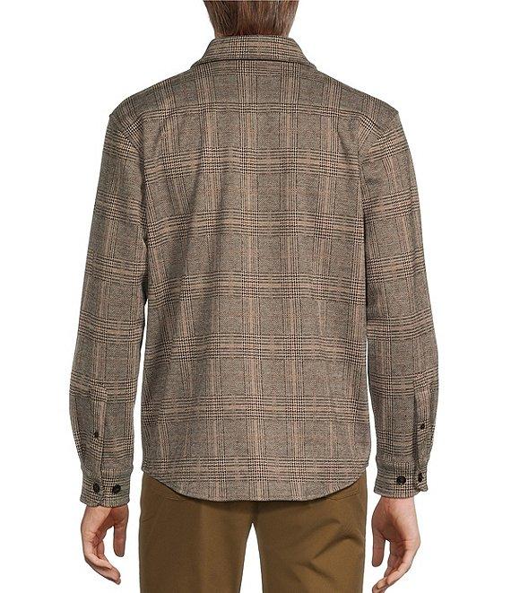 Roundtree & Yorke Long Sleeve Medium Plaid Knit Button Front Shirt Product Image