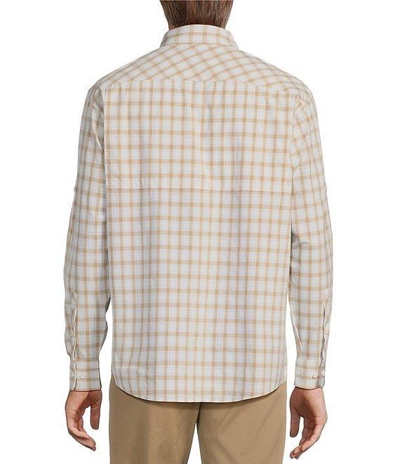 Roundtree & Yorke The Charter Performance Vented Long Sleeve Medium Plaid Fishing Sport Shirt Product Image