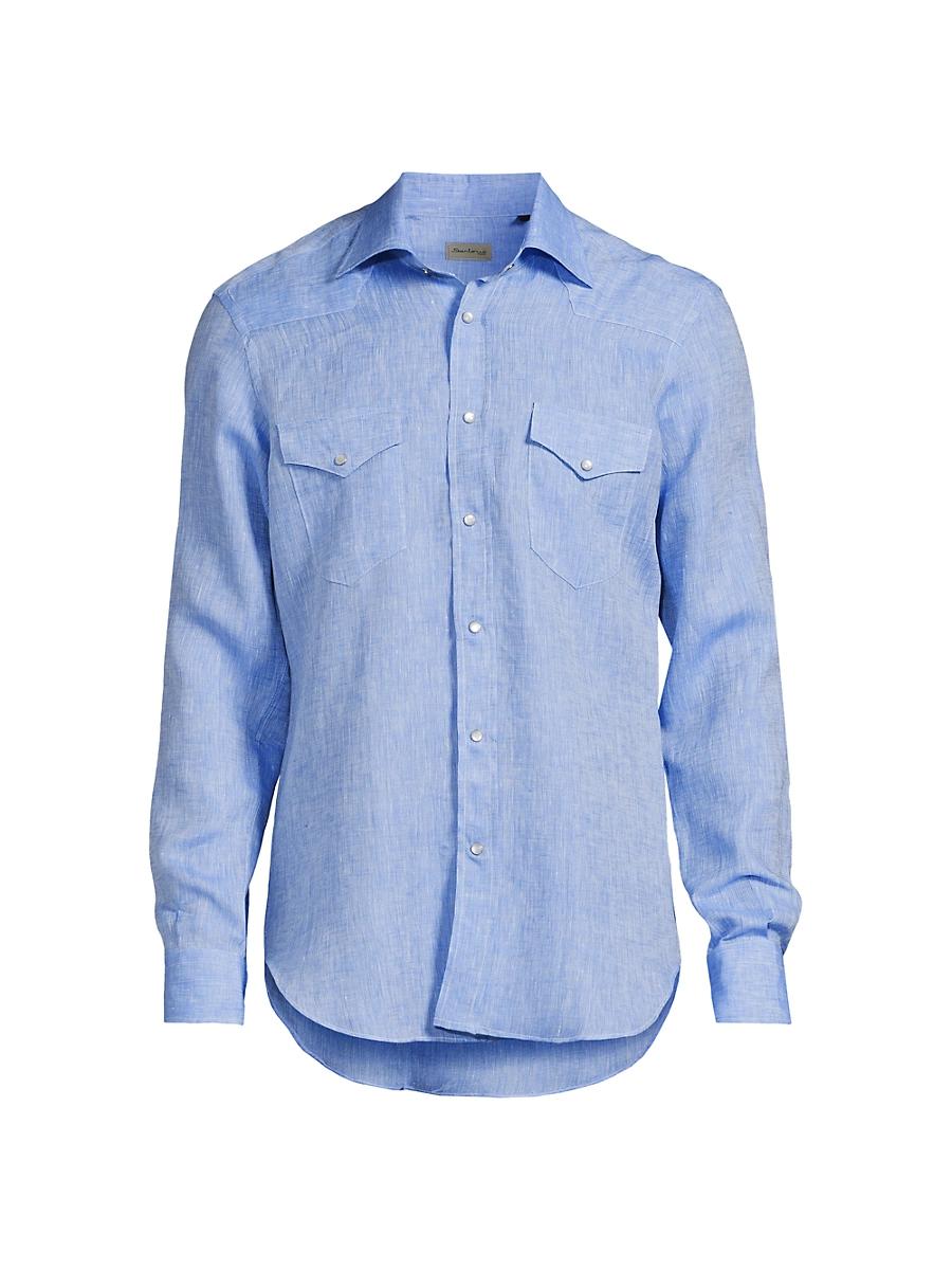 Mens Western Linen Shirt Product Image