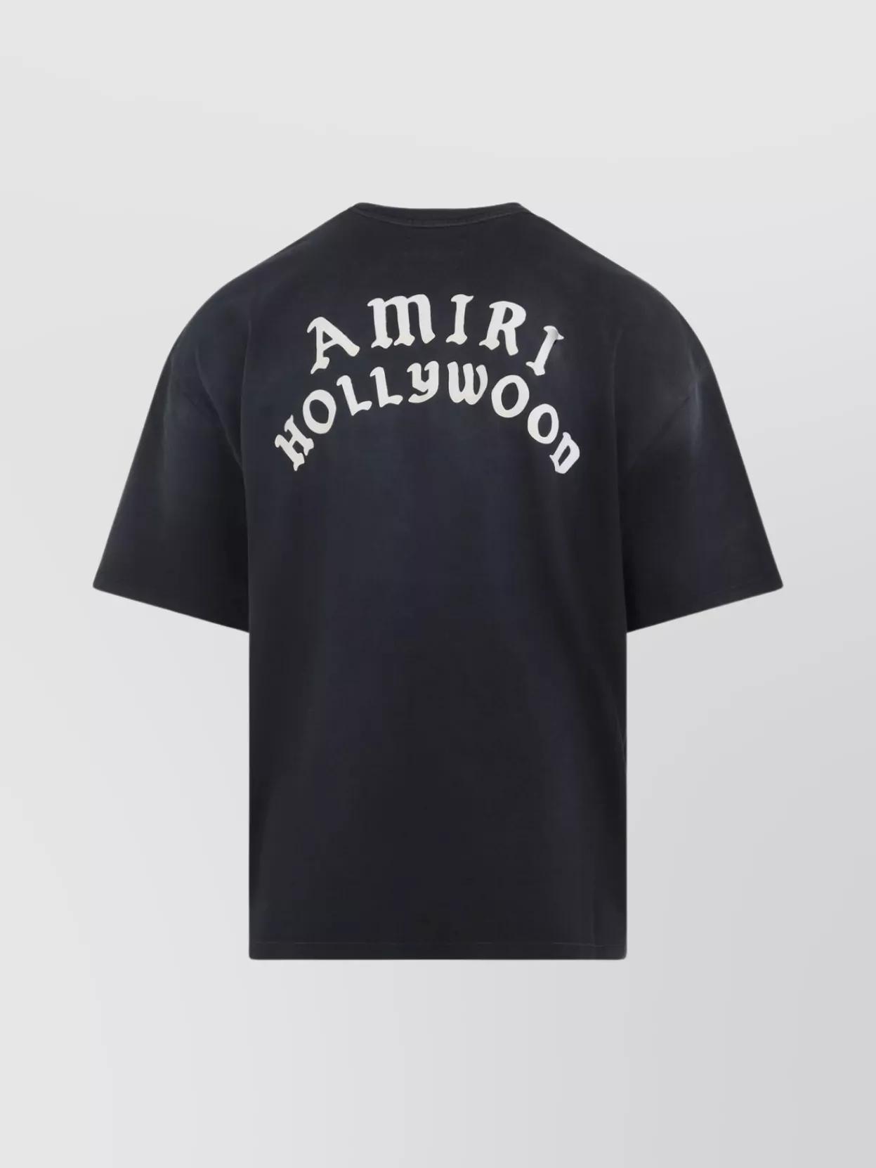 AMIRI Black Crewneck T-shirt With Logo Lettering On Front And Rear Product Image