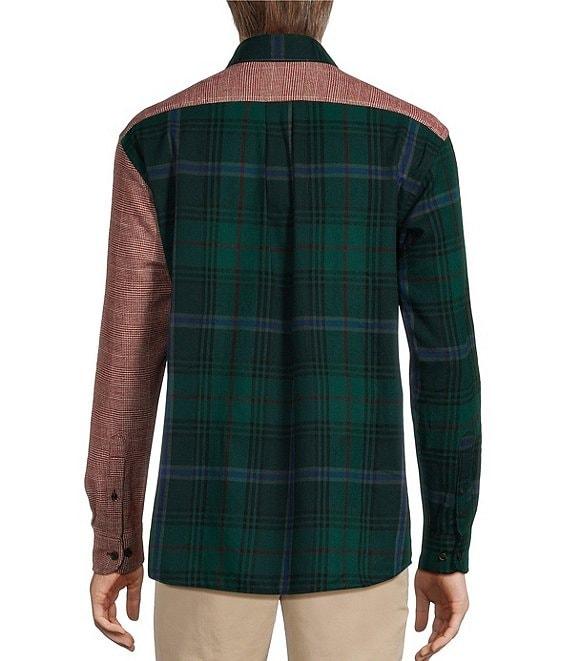 Roundtree & Yorke Long Sleeve Color Block Plaid Portuguese Flannel Sport Shirt Product Image