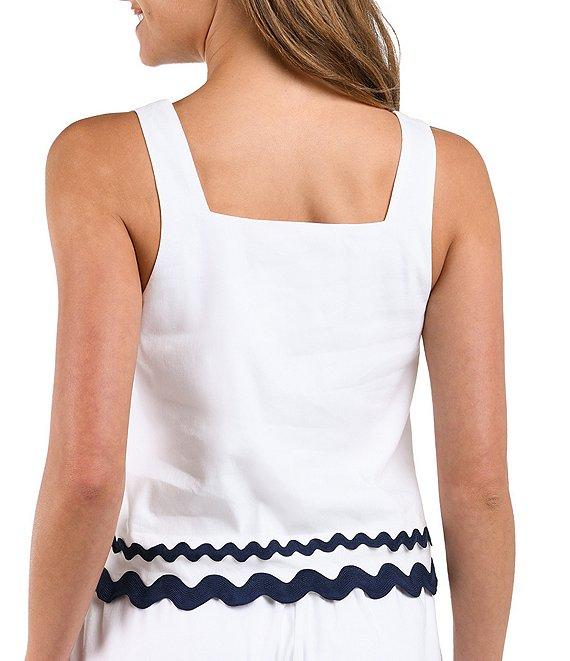 La Blanca Poolside Chic Linen Rick Rack Trim Pull-On Swim Cover-Up Shorts Product Image