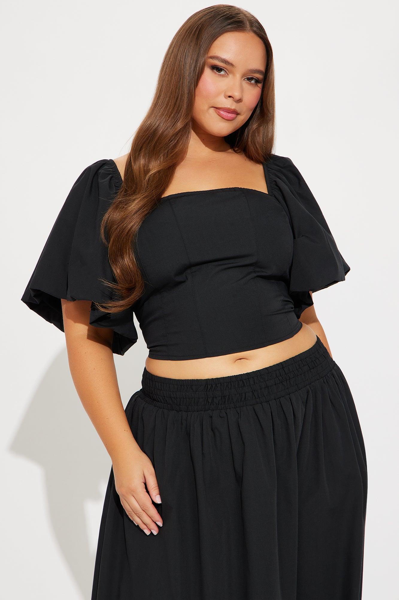 Let's Runaway Together Midi Skirt Set - Black Product Image