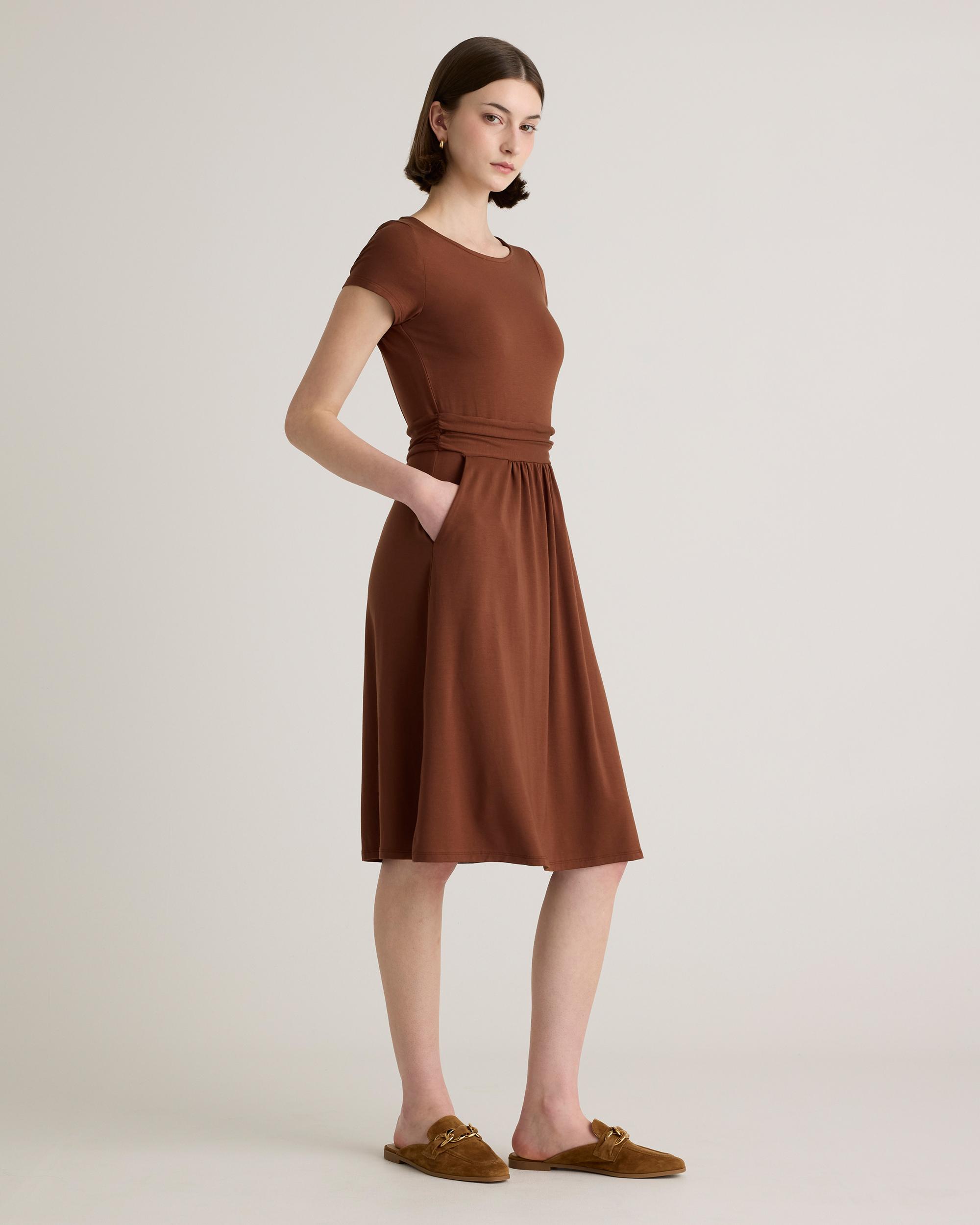 Quince | Women's Tencel Jersey Ruched Waist Dress Product Image