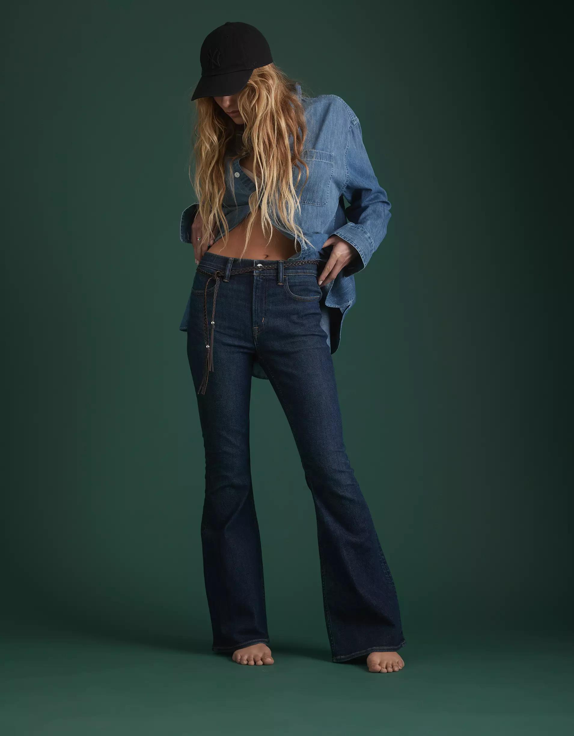 AE77 Premium High-Waisted Flare Jean Product Image