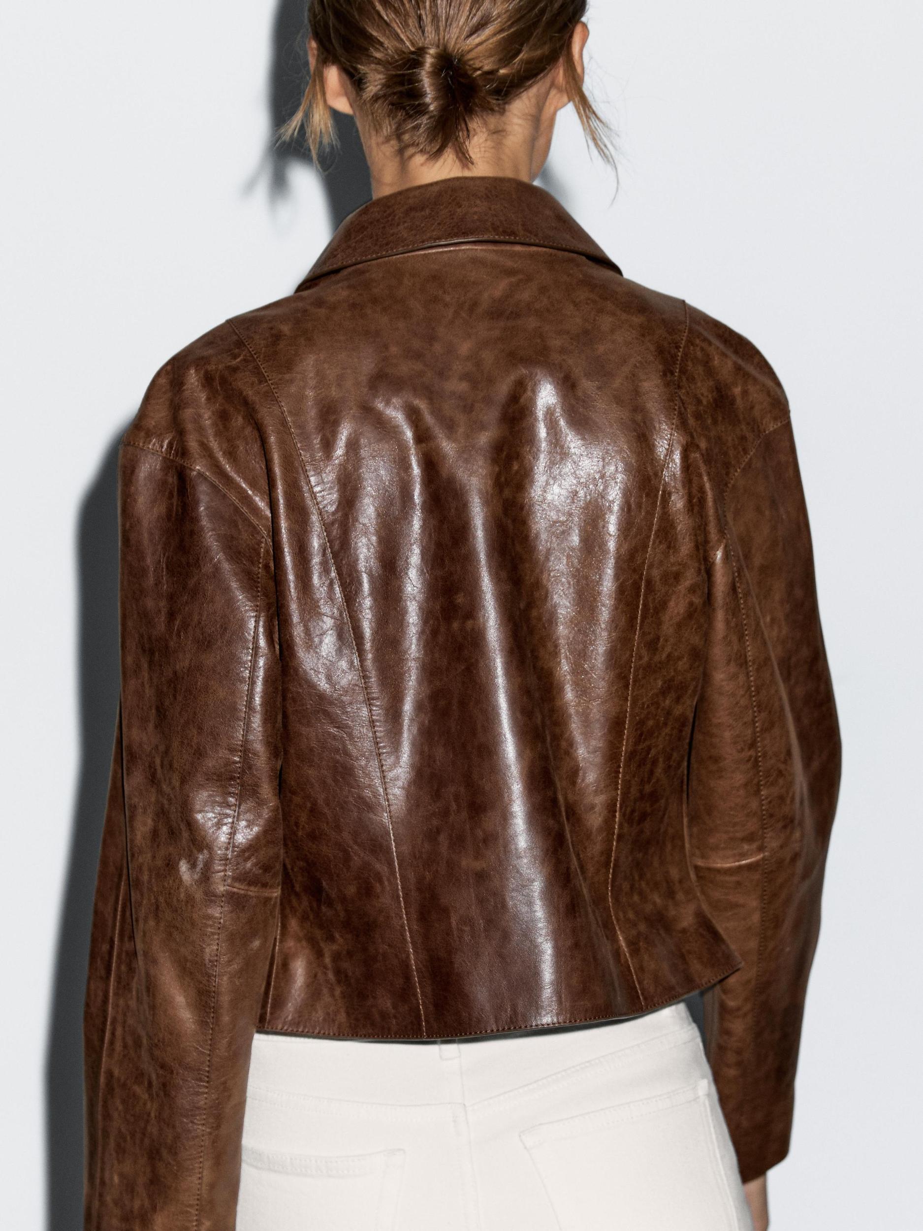 Short nappa leather jacket Product Image