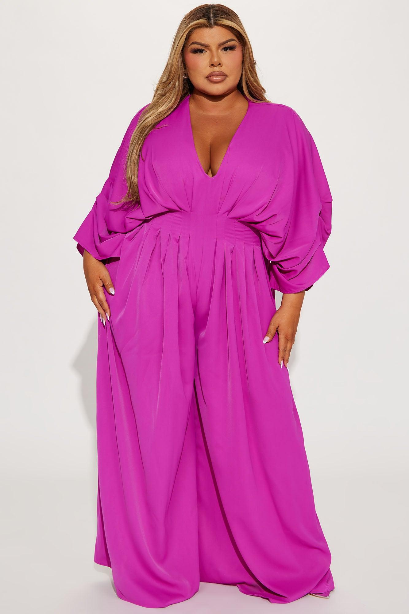 Shout It Out Jumpsuit - Fuchsia Product Image