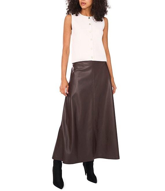 Vince Camuto Round Neck Sleeveless Sweater Vest Product Image