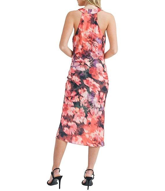 Sage The Label Independent Floral Abstract Print Cowl Neck Sleeveless Midi Dress Product Image