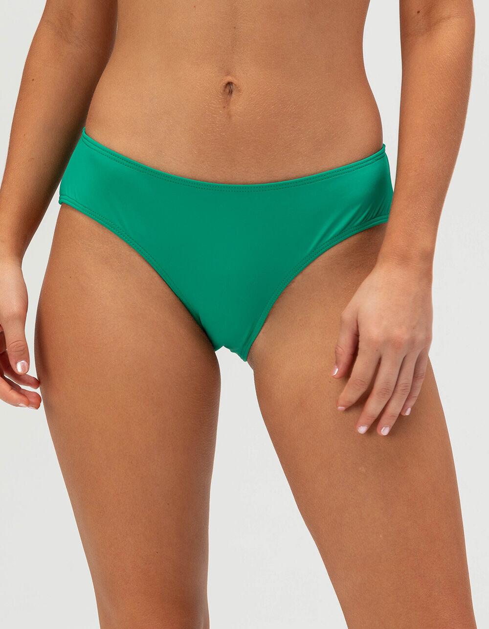 FULL TILT Full Coverage Bikini Bottoms - GREEN Product Image