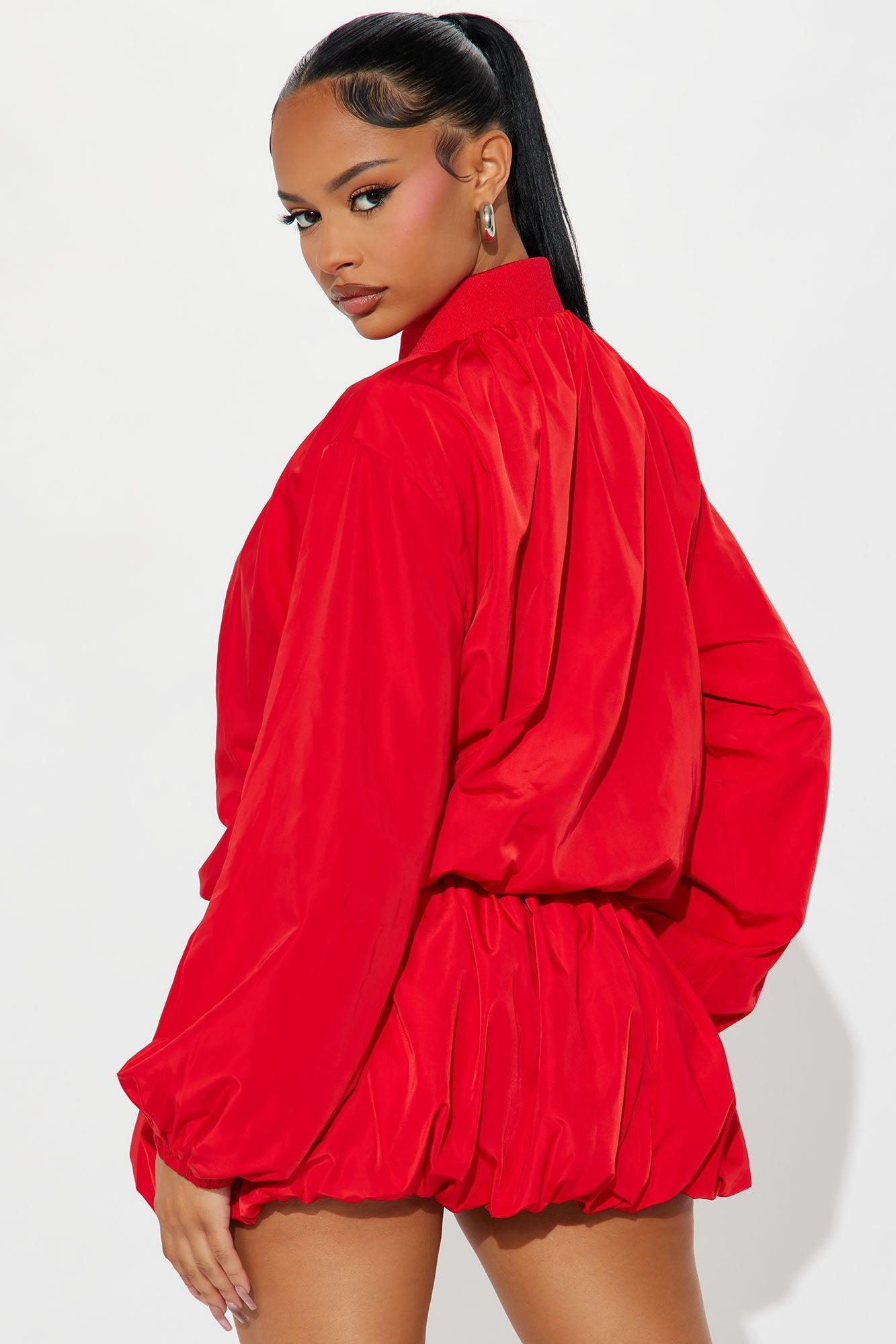 Sporty And Cute Bubble Skirt Set - Red Product Image