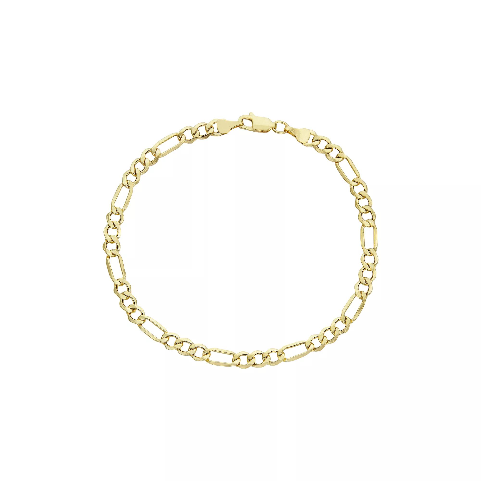 Mens 10k Gold 4.65 mm Figaro Chain Bracelet Product Image