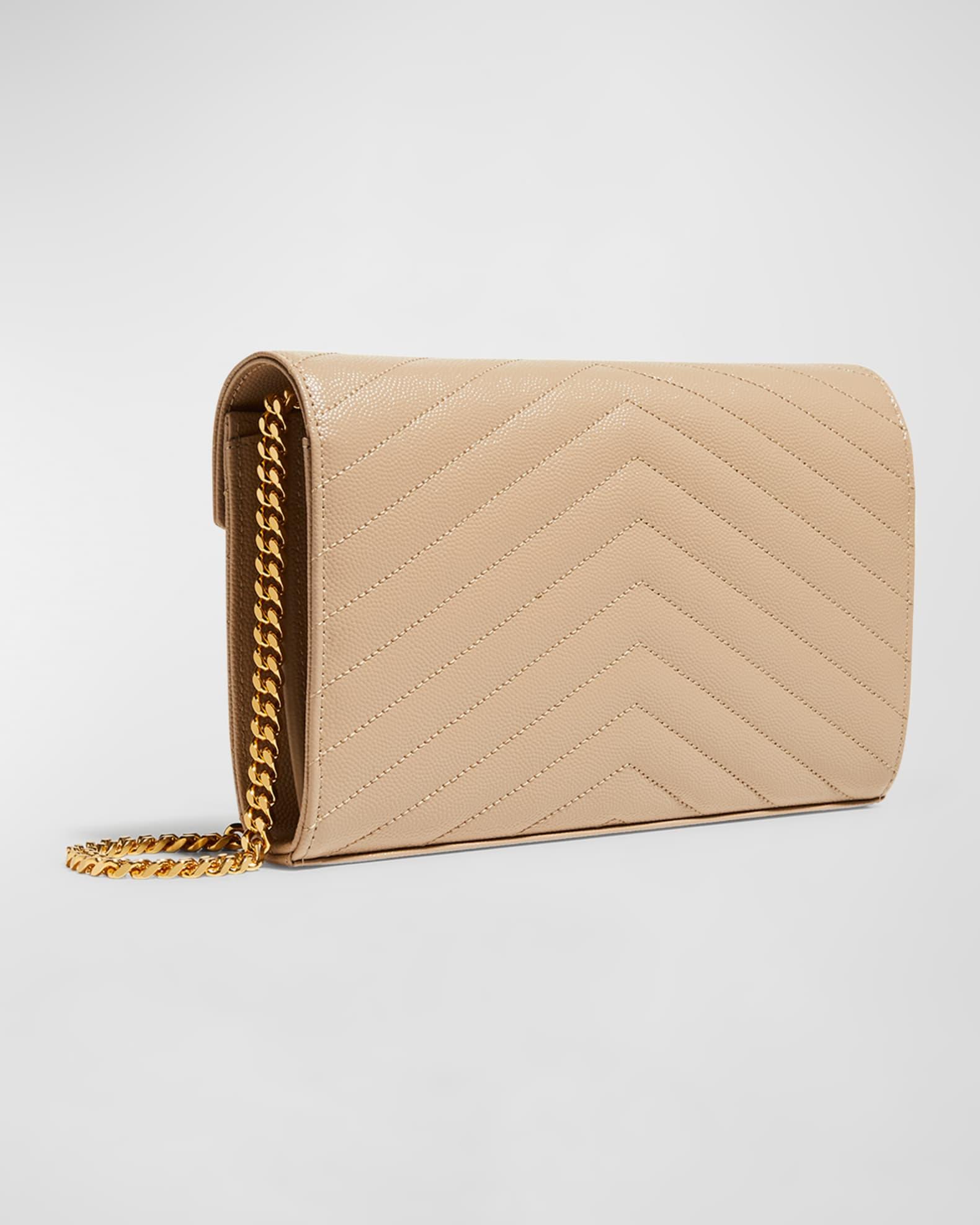 YSL Monogram Large Wallet on Chain in Grained Leather Product Image