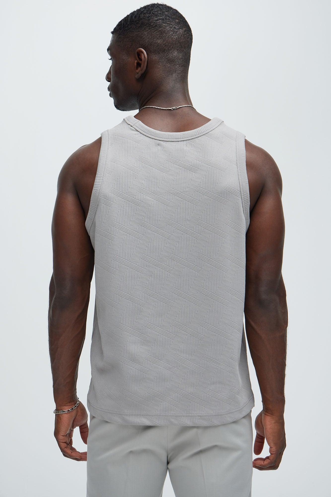 Benji Textured Tank Top - Grey Product Image
