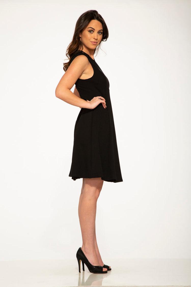 Black Mini Night Out Swing Dress Product Image