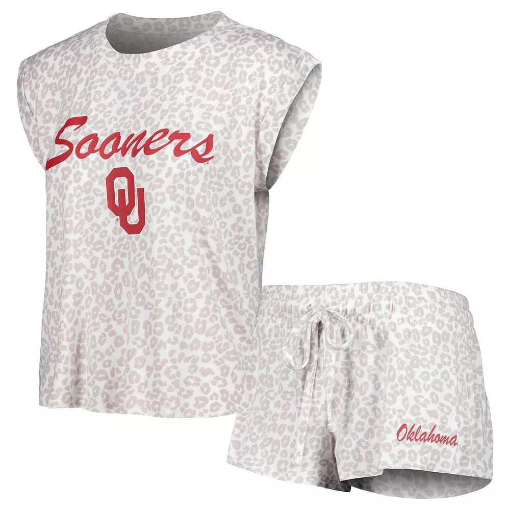 Women's Concepts Sport Cream Oklahoma Sooners Montana T-Shirt & Shorts Sleep Set,  Product Image