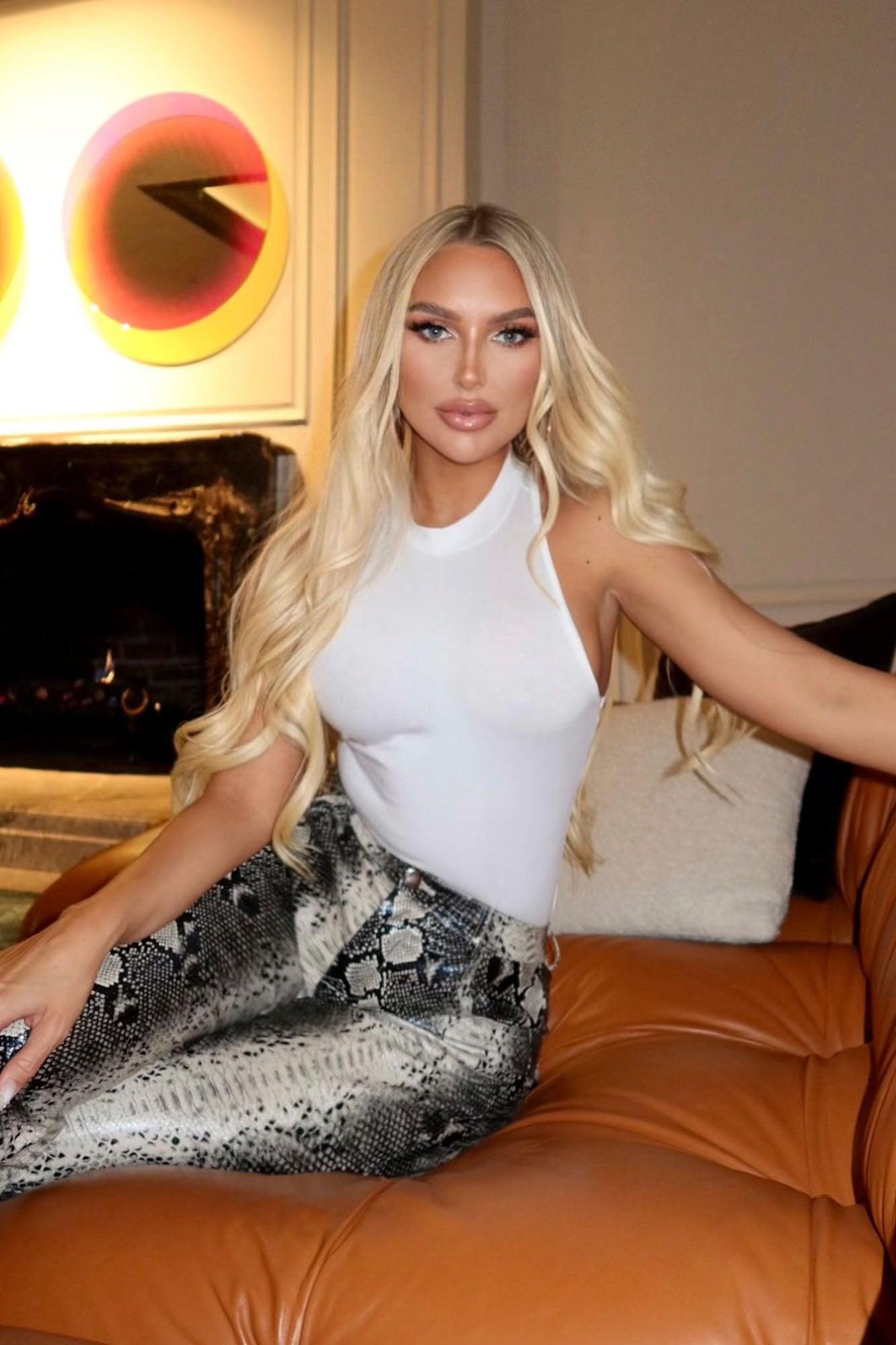 Mel Sleeveless Mock Neck Bodysuit - White Product Image