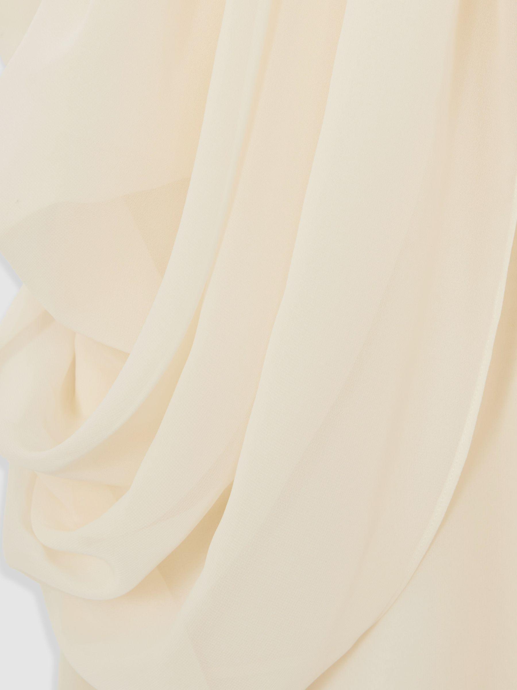 Draped Chiffon Sleeveless Mini Dress in Ivory Product Image