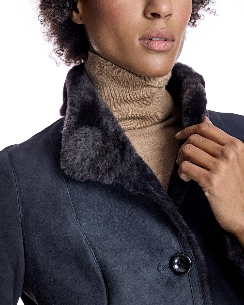 Shearling Jacket with Stand Collar-Maximilian Product Image