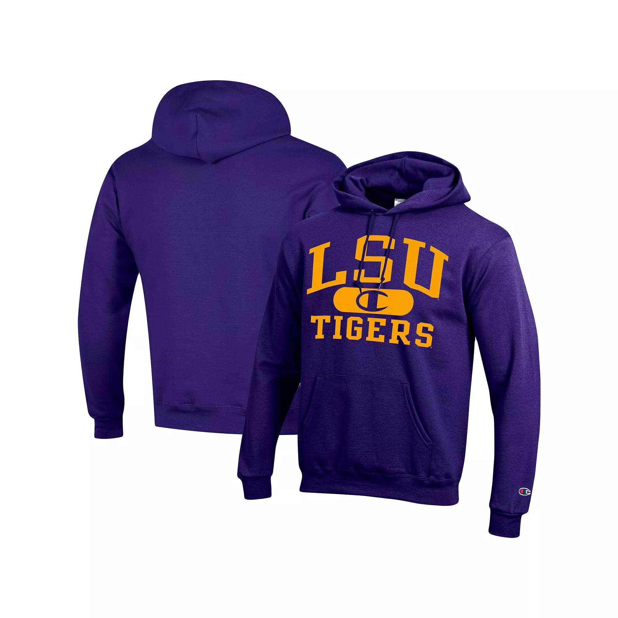 Men's Champion Purple LSU Tigers Arch Pill Pullover Hoodie, Size: Medium Product Image