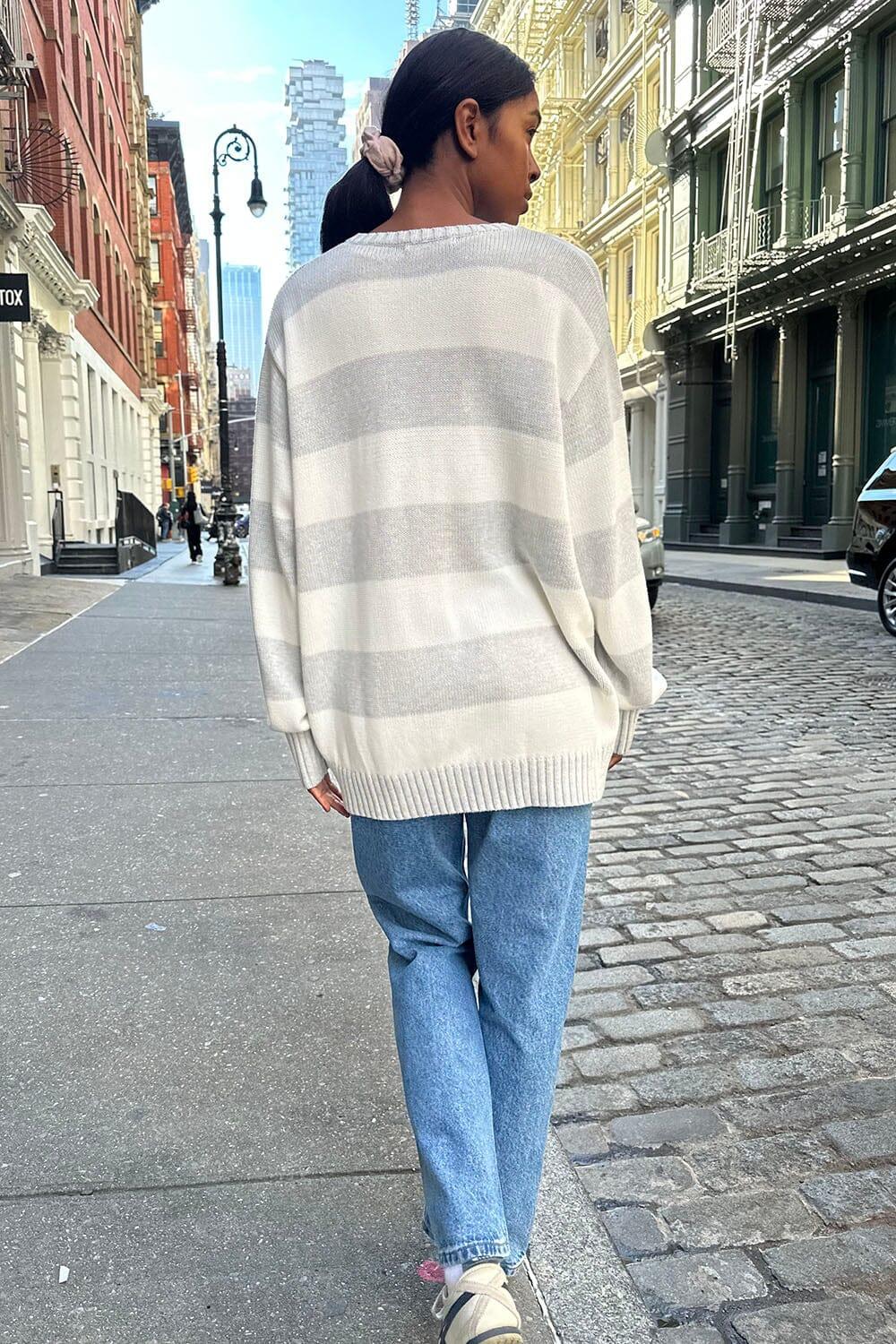 Brianna Cotton Thick Stripe Sweater Product Image