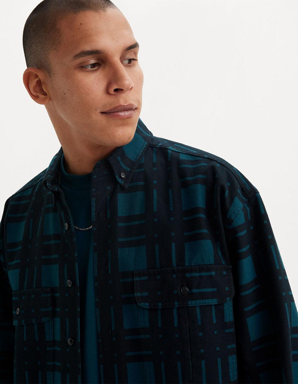 LEVI'S Skateboarding™ Mens Long Sleeve Button Up Shirt - BLACK COMBO Product Image