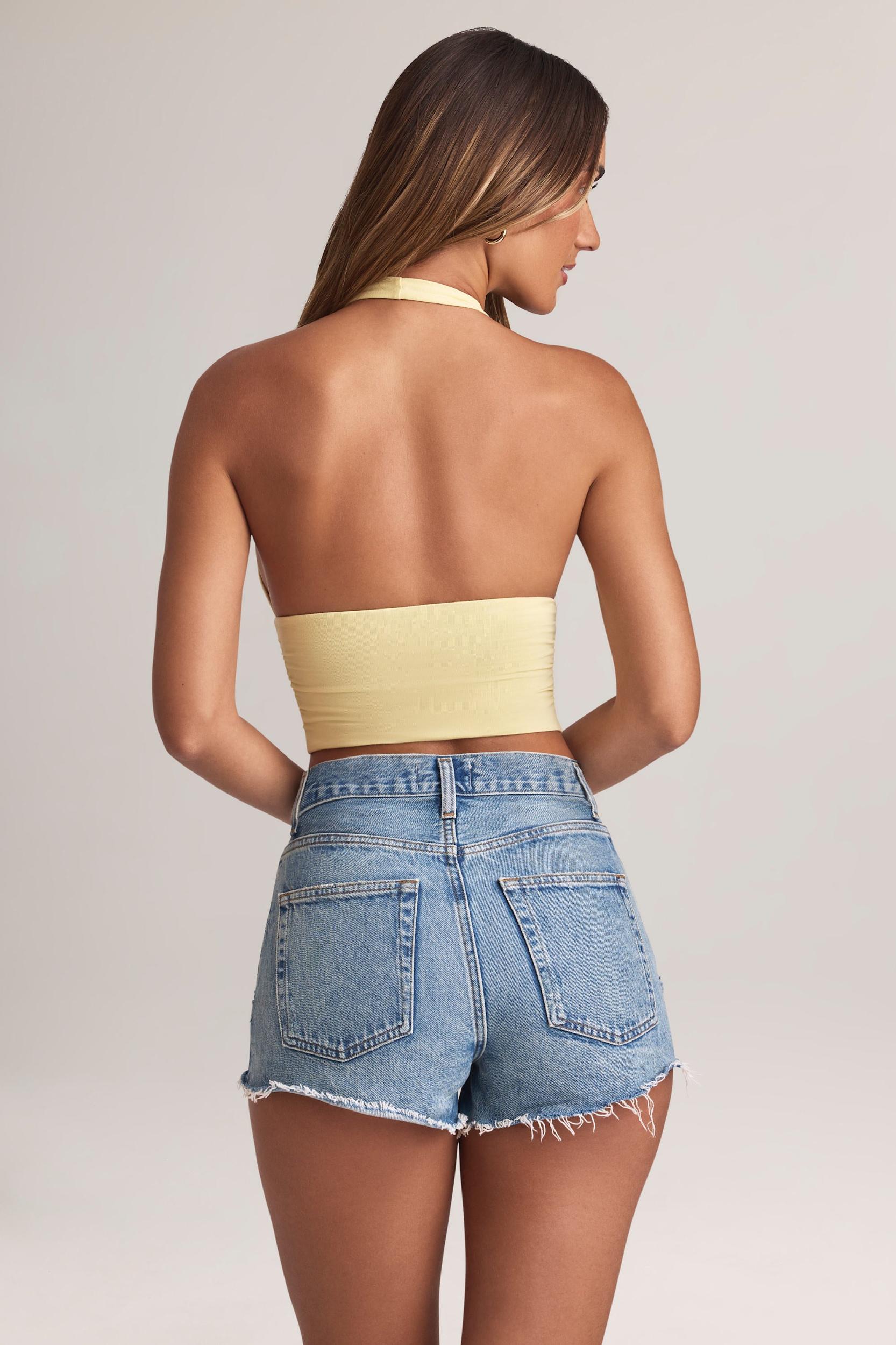 Modal Halterneck Top in Lemon Sherbet Product Image